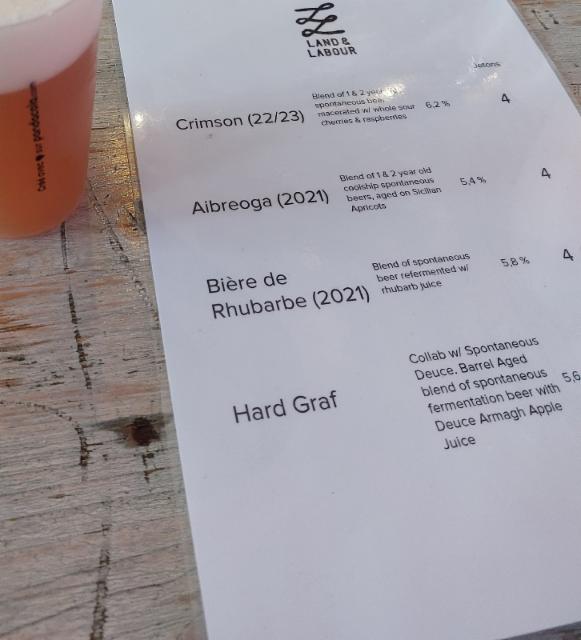 Bière de Rhubarbe (2021) 5.5%, Land & Labour, Ireland