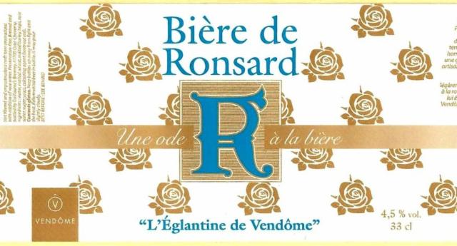 Bière De Ronsard "L'Églantine De Vendôme" 4.5%, Brasserie Guillaume, France