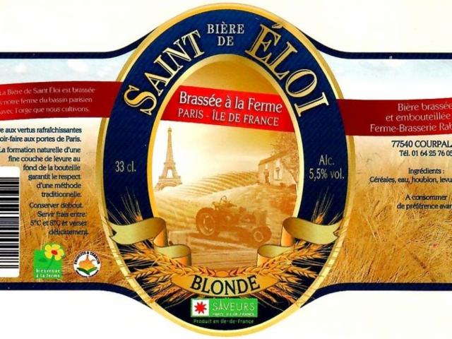 Bière De Saint Éloi Blonde 5.5%, Brasserie Rabourdin, France