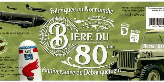 Bière Du 80ème 5.0%, Brasserie De Sainte-Mère-Église, France