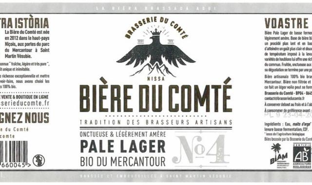 Bière Du Comté N°4 Pale Lager 5.0%, Brasserie Du Comté, France