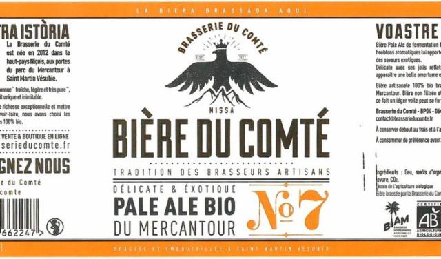 Bière Du Comté N°7 Pale Ale Bio 5.0%, Brasserie Du Comté, France