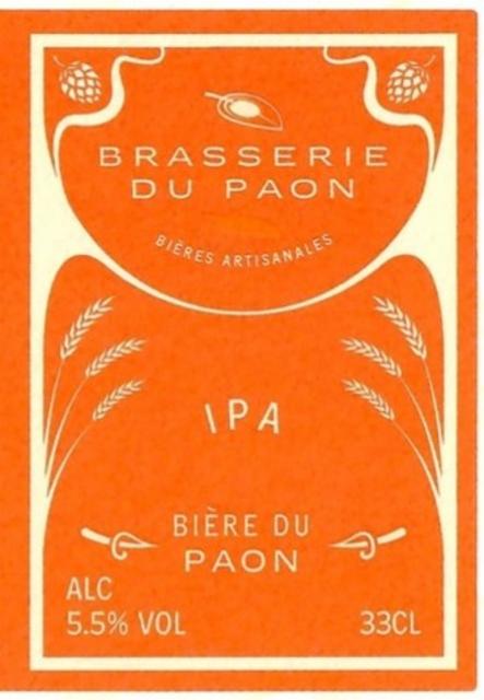 Bière Du Paon IPA 5.5%, Brasserie Du Paon, France