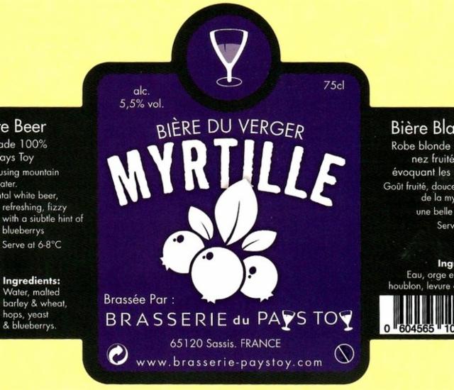 Bière Du Verger - Myrtille 5.5%, Brasserie Du Pays Toy, France