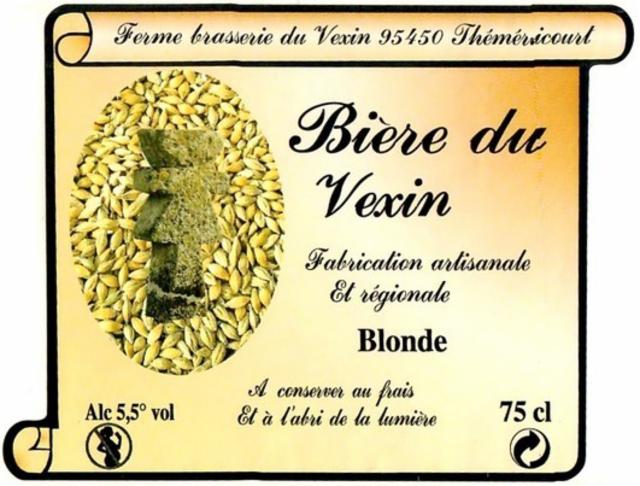 Bière Du Vexin Blonde, Ferme Brasserie Du Vexin