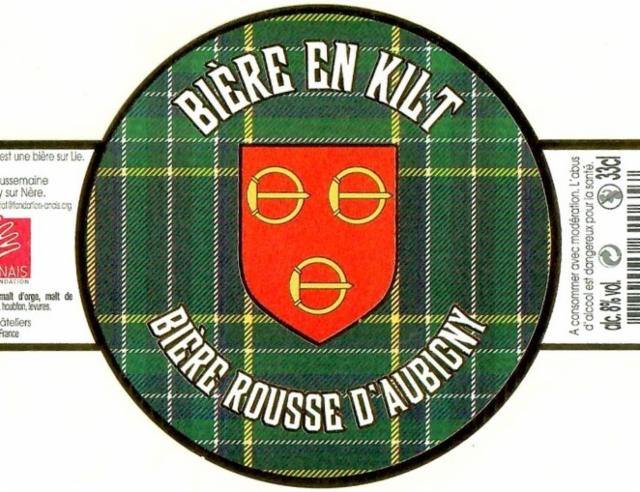 Bière En Kilt Rousse D'Aubigny 8.0%, Brasserie Des Râteliers (Bell' De Loing), France