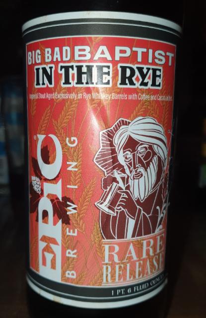 Big Bad Baptist In The Rye 12.4%, Epic Brewing Company, United States