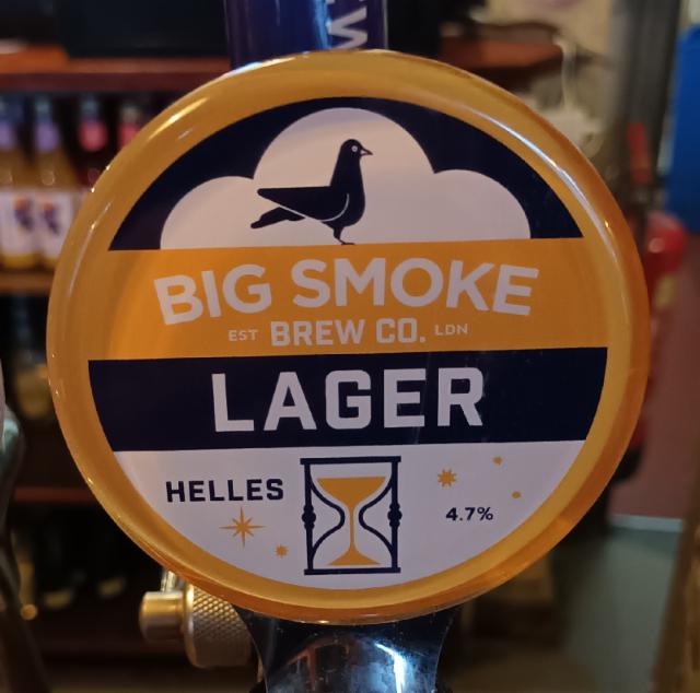 big smoke brew lager helles 4.7%, Big Smoke Brew Co., England