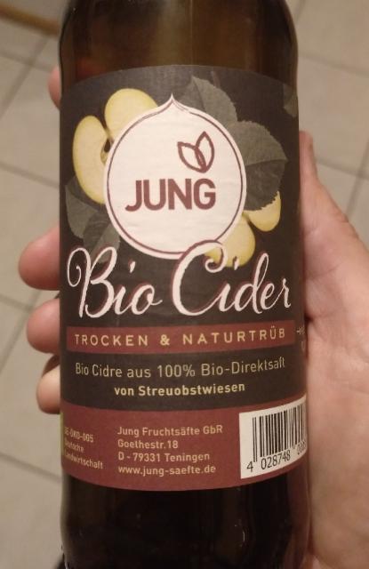 Bio Cider trocken 4.5%, Jung Fruchtsäfte GbR, Germany