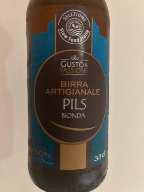 Birra Artigianale Pils bionda 5.0%, Slow Food Italia, Italy