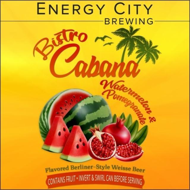 Bistro Cabana Watermelon & pomegranade 6.5%, Energy City Brewing, United States
