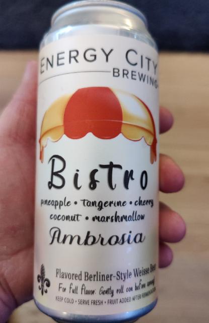 Bistro Pineapple, Tangerine, Cherry, Coconut, Marshmallow, Ambrosia 6.5%, Energy City Brewing, United States