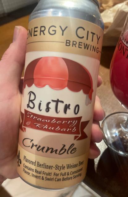 Bistro strawberry & Rhubarb Crumble 6.5%, Energy City Brewing, United States