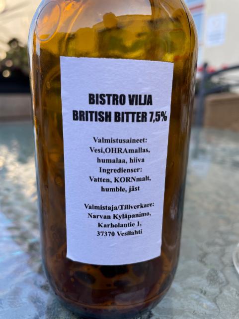 Bistro Vilja British Bitter 7.5%, Narvan Kyläpanimo, Finland