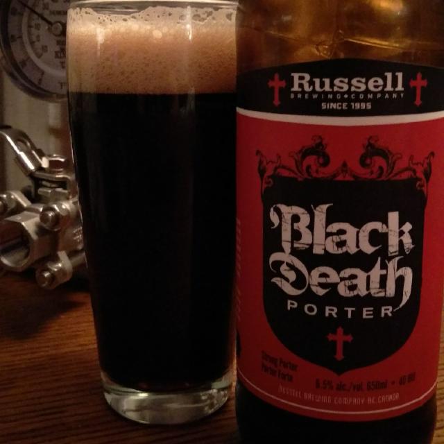 Black death porter 6.5%, Russell Brewing Company, Canada