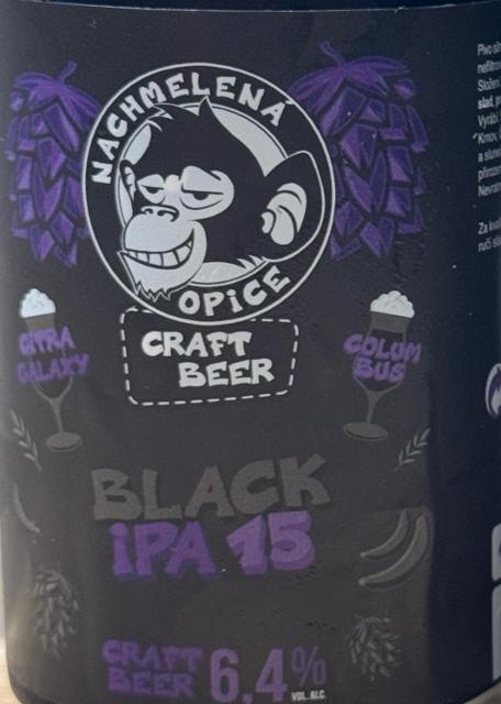 Black ipa 15 6.4%, Nachmelená Opice Krnov, Czech Republic