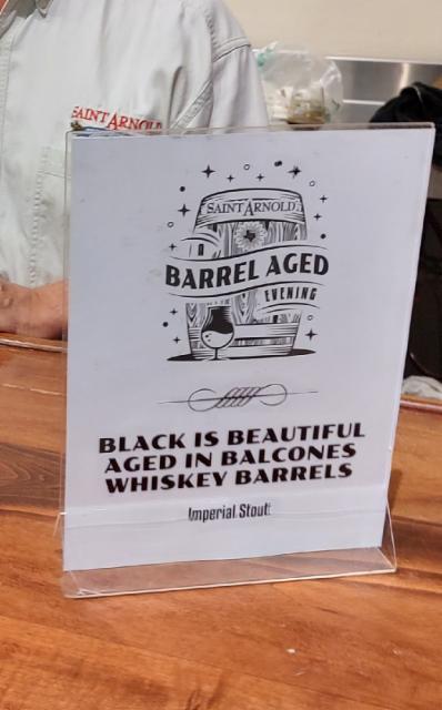Black is Beautiful Aged in Balcones Whiskey Barrels 12.4%, Saint Arnold Brewing Company, United States