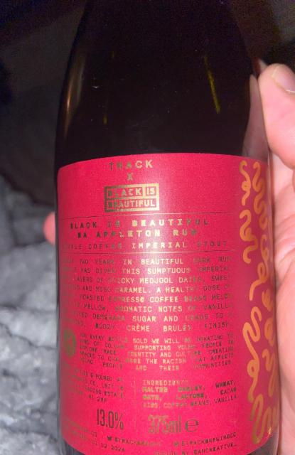 Black Is Beautiful BA Appleton Rum 13.0%, Track Brewing Co., England