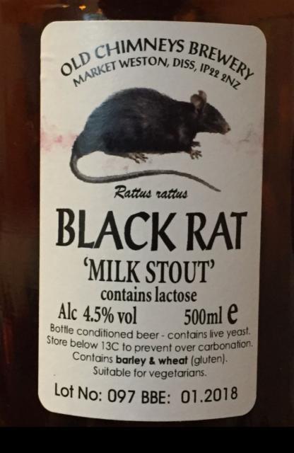 Black Rat 4.5%, Old Chimneys Brewery, England