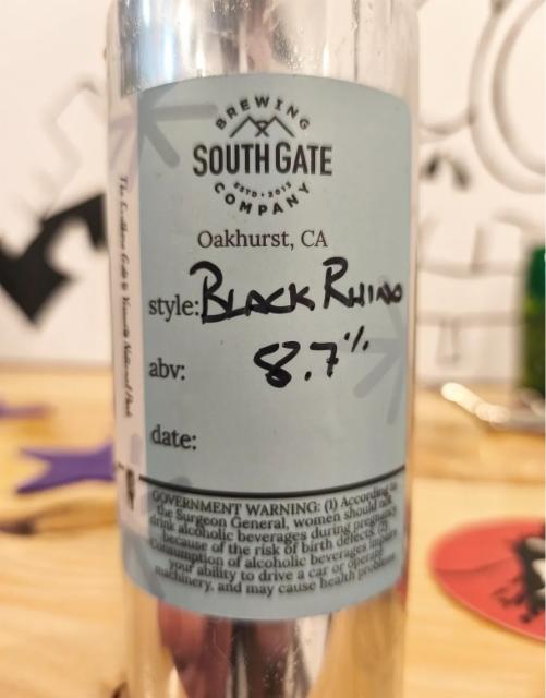 black rhino 8.7%, South Gate Brewing company, United States