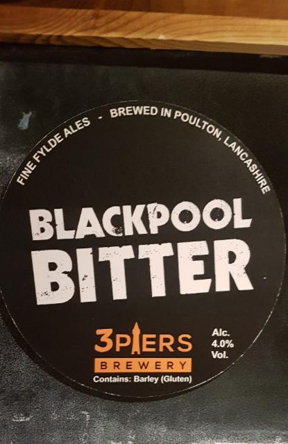 Blackpool Bitter 4.0%, 3 Piers Brewery Limited, England