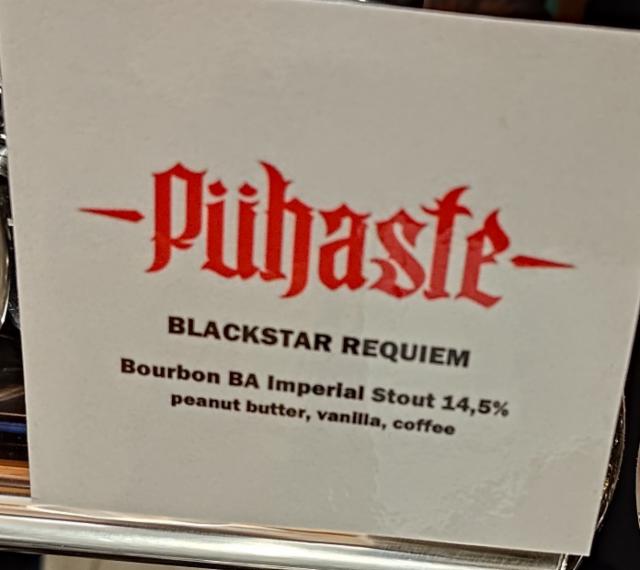 Blackstar Requiem Bourbon BA 14.5%, Pühaste, Estonia