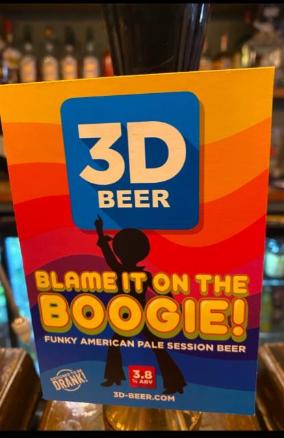 Blame It On The Boogie! 3.8%, 3D Beer, England