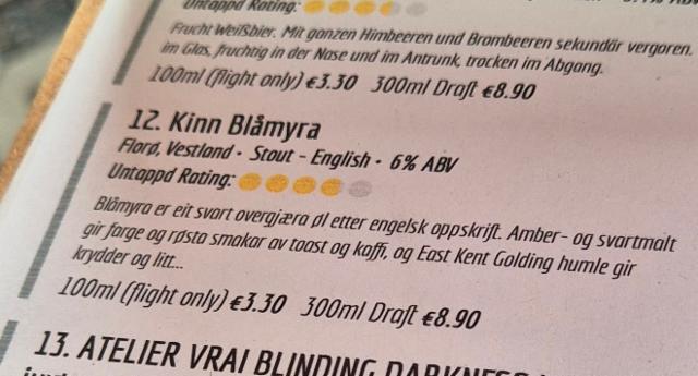 Blamyra 6.0%, Kinn Bryggeri, Norway