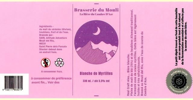 Blanche De Myrtilles 5.5%, Brasserie Du Mouli, France
