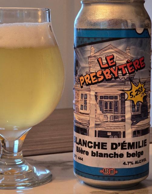 Blanche D'Émilie 4.7%, Microbrasserie Le Presbytère, Canada