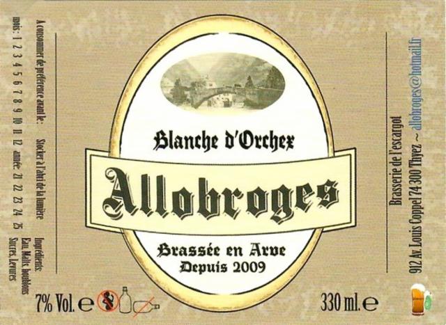 Blanche D'Orcher 7.0%, Brasserie De L'Escargot - Bière Des Allobroges, France
