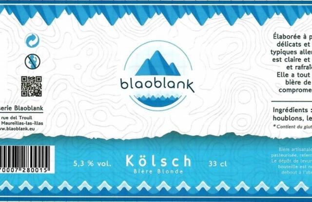 Blaoblank Kölsch 5.3%, Microbrasserie Blaoblank, France