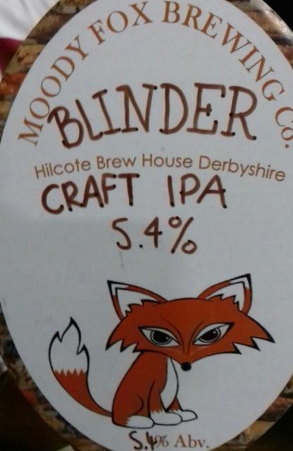 Blinder 5.4%, Moody Fox Brewing Co, England