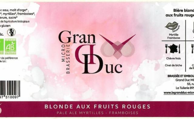 Blonde Aux Fruits Rouges 5.0%, Microbrasserie Grand Duc, France