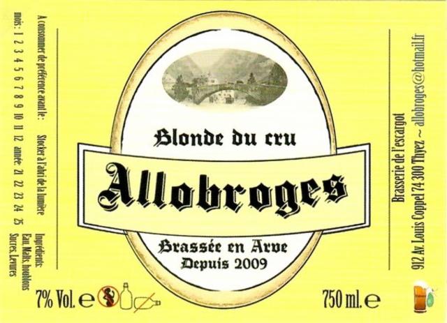 Blonde Du Cru 7.0%, Brasserie De L'Escargot - Bière Des Allobroges, France