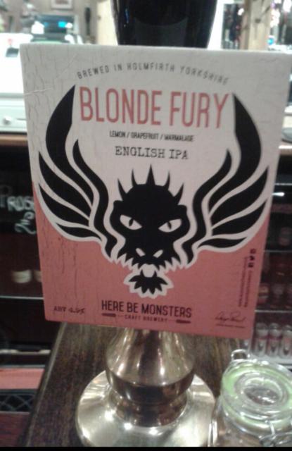 Blonde Fury 4.9%, Here Be Monsters Craft Brewery, England