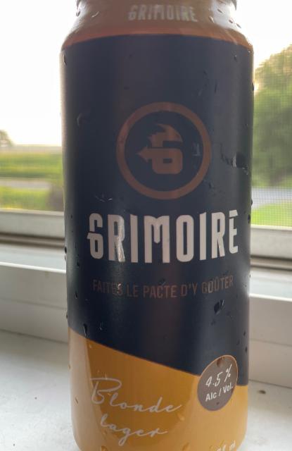 Blonde lager 4.5%, Le Grimoire Microbrasserie, Canada