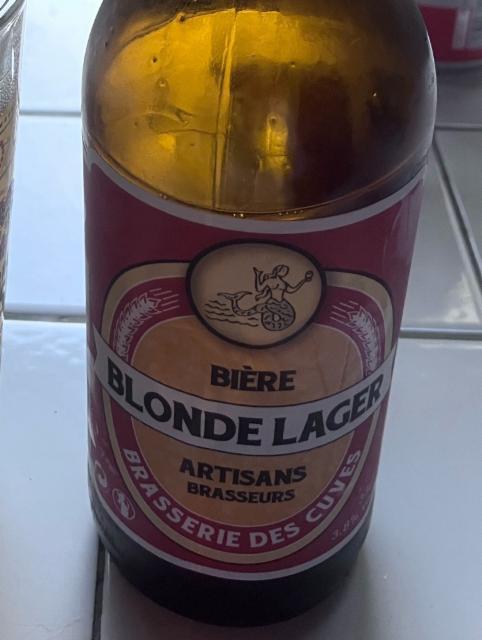 Blonde lager artisans brasseurs 3.8%, Brasserie Des Cuves, France