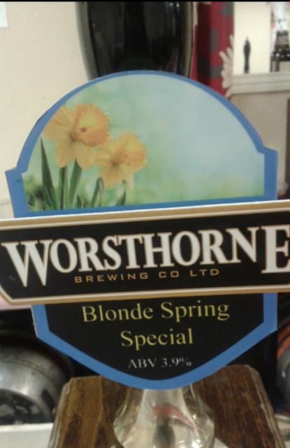 Blonde Spring Special 3.9%, Worsthorne Brewery, England
