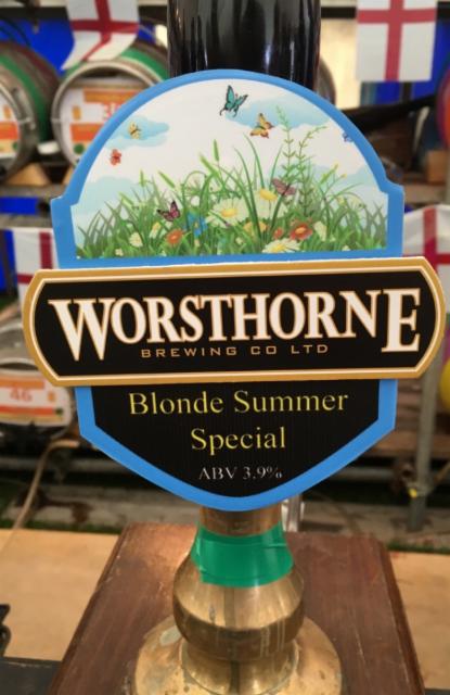 Blonde Summer Special 3.9%, Worsthorne Brewery, England