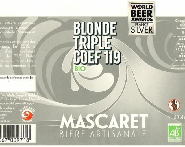 Blonde Triple Coef 119 8.0%, Brasserie Du Mascaret, France