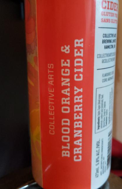 Blood Orange & Cranberry Cider 5.8%, Collective Arts Brewing, Canada