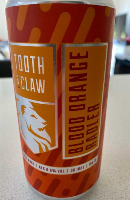 Blood Orange Radler 2.8%, Tooth & Claw Brewing, England