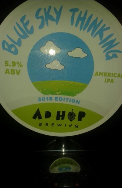 Blue Sky Thinking 2016 5.9%, Ad Hop Brewing Ltd, England