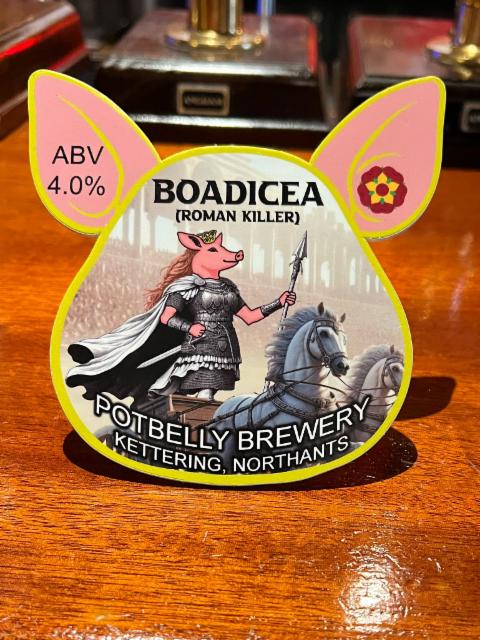 Boadicea (Roman Killer) 4.0%, Potbelly Brewery Limited, England