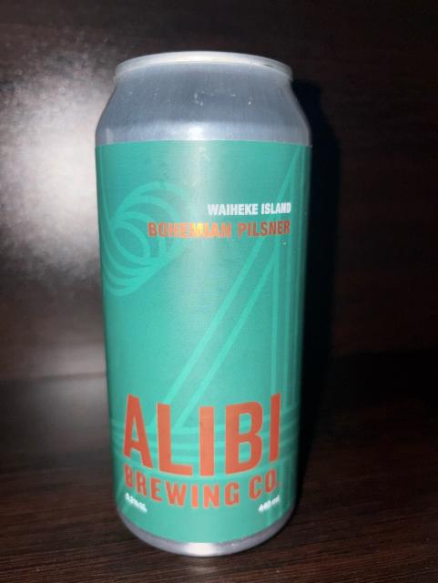 Bohemian pilsner 5.2%, Alibi Brewing co, New Zealand