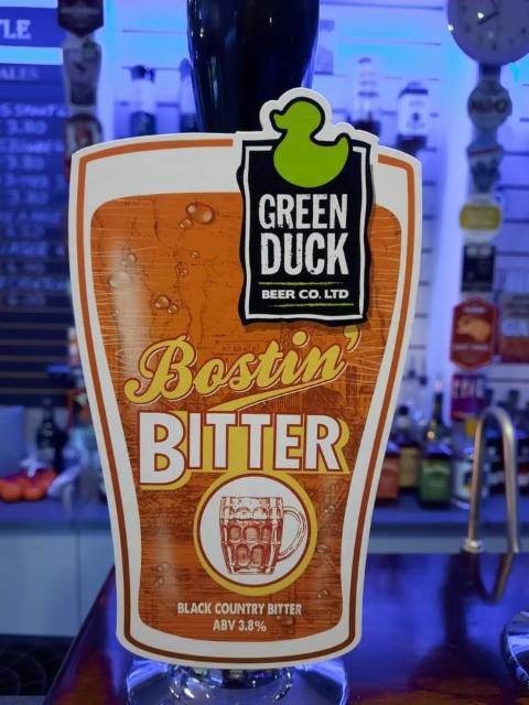 Bostin' Bitter 3.8%, Green Duck Beer Co., England