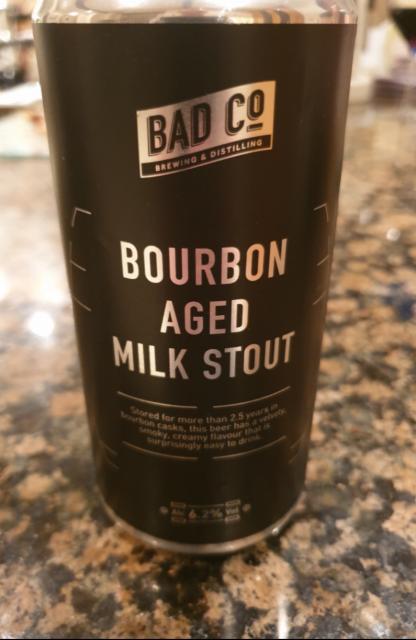 Bourbon Aged Milk Stout 6.2%, Bad Co., England