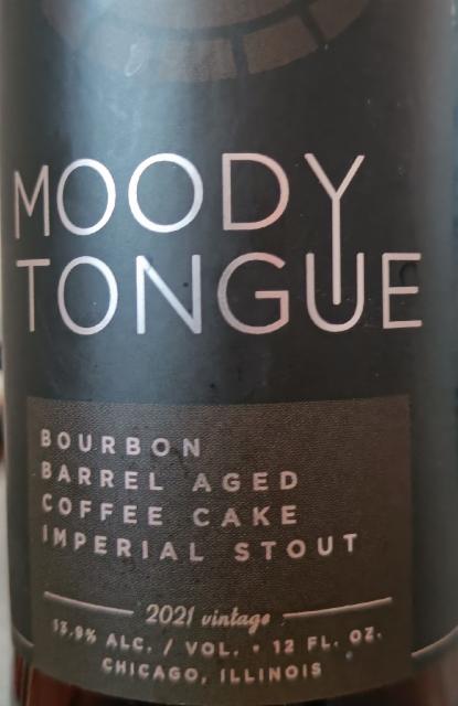 Bourbon barrel aged Coffee cake 13.9%, Moody Tongue Brewing Company, United States
