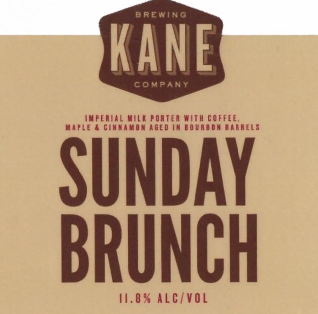 Bourbon Barrel Aged Sunday Brunch 11.8%, Kane Brewing Company, United States